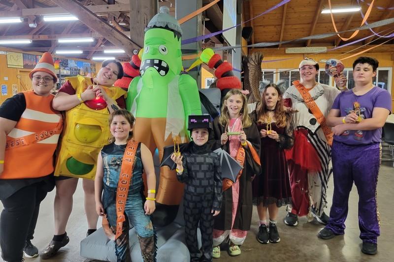 A group of participants in costume having fun