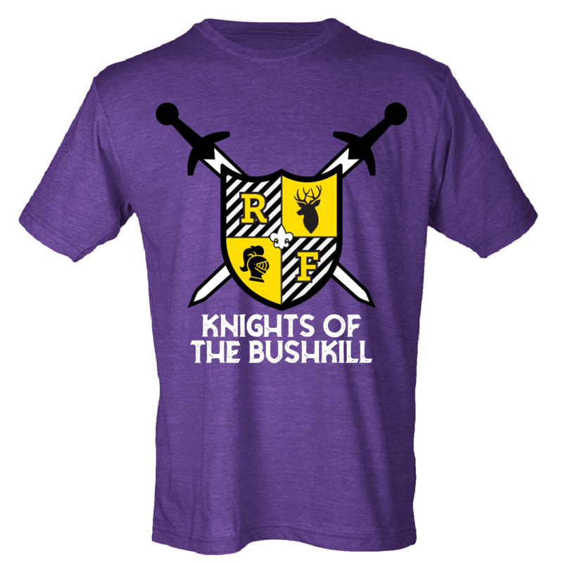 Short Sleeved T-Shirt with coat of arms and 'Knights of the Bushkill'