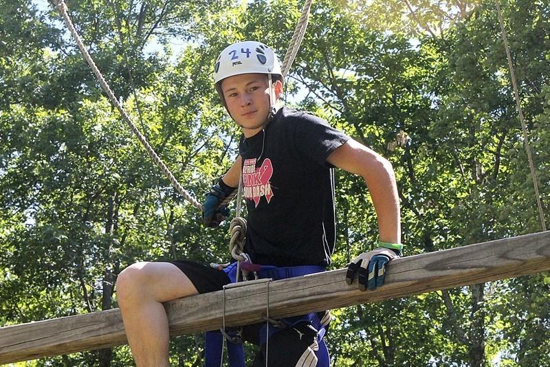 Scout climbing on the Giants Ladder